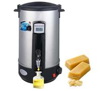 zhenmaster Olla Derretidora De Cera 1500W Profesional, Fundidor Eléctrico De Cera Con Termostato Digital Y Boquilla Antigoteo, 8-35L Acero Inoxidable Para Velas De Soya Y Cera De Abeja(35L)