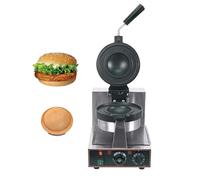 zhenmaster Panini Press Eléctrico Profesional para Hamburguesas Gofre con Control de Temperatura y Moldes Antiadherentes | Ideal para Kioscos y Cafeterías(Single Head)