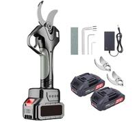 zhenmaster Podadora Eléctrica con Cuchilla SK5 y Batería Doble - Cortes de Hasta 78mm, Barra Telescópica Ajustable, Pantalla LCD, Motor Potente 980W para Jardineros y Agricultores(Withoutpole)
