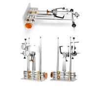 zhenmaster Profesional para Reparación de Ruedas de Bicicleta, Ancho de Maza Ajustable de 55-200 mm, con Llave de Radios Multitamaño, Ejes Pasantes de 12/15/20 mm y Ejes de Liberación Rápida(Gold)