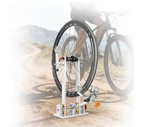 zhenmaster Soporte de centrado de llanta para Bicicleta, reparación Profesional con 3 Indicadores y Llave de radios multitamaño, Ancho de buje 55-200 mm, Compatible con Ruedas 16-29 Pulgadas(Gold)