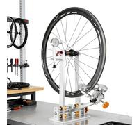 zhenmaster Soporte Profesional para centrar Ruedas de Bicicleta, Anclajes Ajustables 55-200 mm, Compatible con Eje pasante (Varilla 25 cm) y Llave de radios. para Ruedas de 16-29 Pulgadas.(Gold)