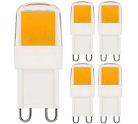 ZHENMING Bombilla G9 LED Blanco Cálido 3000K 2W Tipo Corto Equivalente a 10W 15W 20W Bombilla Halógena, Regulable 230V, 5 unidades