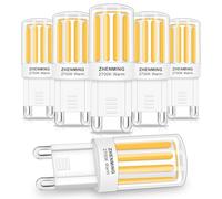 ZHENMING G9 LED blanco cálido, 6 unidades de 5 W, 500 lm, G9, bombilla halógena de 50 W, ángulo de haz de 360°, no regulable, sin parpadeo, adecuada para decoración de interiores