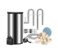 ZHENNB Eficiente filtro de acuario de acero inoxidable con mecanismo silencioso integrado y alimentación USB para cajas marinas de 30 a 40 cm, ventilador compacto de cisterna de peces