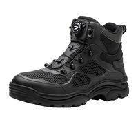ZHENSI Botas con Puntera De Acero para Hombre Zapatos De Seguridad De Trabajo Industriales Transpirables Sistema De Cierre Giratorio Zapatos De Protección para Senderismo,Negro,43 EU