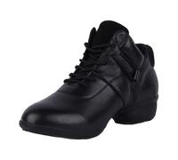 ZHENSI Botas De Baile De Jazz Mujer Suela Dividida De Goma Zapatillas De Porristas Latinas Modernas Tacón Bajo Al Aire Libre,Negro,41 EU