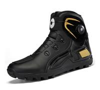 ZHENSI Botas De Moto Impermeables Hombre Antideslizantes para Carretera Calle Carreras Al Aire Libre Botines para Trekking,Amarillo,44 EU