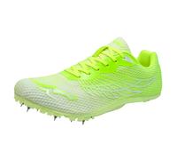ZHENSI Zapatillas con Clavos Atletismo Zapatillas De Salto De Velocidad para Hombres Mujeres Y Niños Zapatillas para Correr Ligeras para Carreras,Verde,45 EU