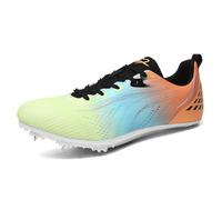 ZHENSI Zapatillas De Atletismo para Hombre Mujer Y Niño con Clavos De Malla Cómodas para Saltar Y Correr,Azul,34 EU