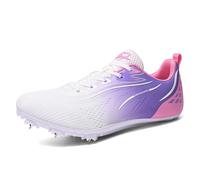 ZHENSI Zapatillas De Atletismo para Hombre Mujer Y Niño con Clavos De Malla Cómodas para Saltar Y Correr,Púrpura,34 EU