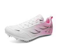 ZHENSI Zapatillas De Atletismo para Hombre Mujer Y Niño con Clavos para Carreras Saltos Y Velocidad,Rosado,35 EU