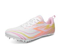 ZHENSI Zapatillas De Atletismo para Hombre Y Mujer con 8 Clavos Zapatillas Profesionales para Correr Saltar Y Competir,Rosado,35 EU