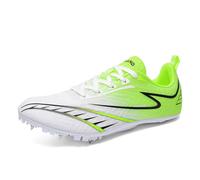 ZHENSI Zapatillas De Atletismo para Hombre Y Mujer Zapatillas De Carreras De Velocidad con Clavos Ligeras Y Profesionales para Saltar,Verde,42 EU