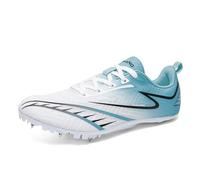 ZHENSI Zapatillas De Atletismo para Hombre Y Mujer Zapatillas De Carreras De Velocidad con Clavos Ligeras Y Profesionales para Saltar,Azul,39 EU