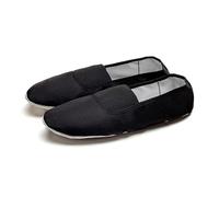 ZHENSI Zapatillas De Ballet De Lona para Mujer Zapatillas De Baile Sin Cordones Zapatillas De Yoga con Suela Completa para Niñas,Negro,34 EU