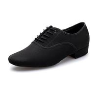ZHENSI Zapatos De Baile Hombre Tacón Bajo para Salón De Baile Tango Vals Cuero para Interiores,Negro,40 EU