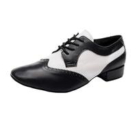 ZHENSI Zapatos De Baile para Hombre Suela De Ante Tacón Bajo Interior Oxford Zapatos De Baile Modernos,Negro,41 EU