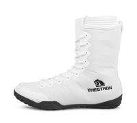 ZHENSI Zapatos De Boxeo Hombre, Botas De Lucha Libre Botas Antideslizantes para Entrenamiento Cruzado En Interiores Botas Deportivas Ligeras,Blanca,43.5 EU