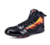 ZHENSI Zapatos De Boxeo Hombre De Caña Alta para Entrenamiento De Lucha Libre Y Artes Marciales Botas De Combate Ligeras Y Descalzas,Negro,40 EU