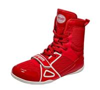 ZHENSI Zapatos De Boxeo Hombre Ligeros De Caña Alta Deportivos para Gimnasio Descalzos Antideslizantes para Lucha Libre,Rojo,45 EU