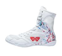 ZHENSI Zapatos De Boxeo Hombre Lucha Libre Artes Marciales Zapatillas De Gimnasio Botas Ligeras Y Transpirables Botas De Fitness para Interiores,Blanco,44 EU