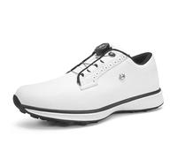 ZHENSI Zapatos De Golf Hombre Zapatillas Profesionales De Cuero Sin Clavos Impermeables Antideslizantes Cómodos para Caminar,Blanca,40 EU