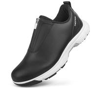 ZHENSI Zapatos De Golf Impermeables Hombre Zapatillas De Entrenamiento De Golf Profesionales Sin Clavos Zapatillas para Caminar con Cremallera Zapatillas Ligeras Antideslizantes,Negro,43 EU
