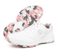 ZHENSI Zapatos De Golf Mujer, Zapatillas De Entrenamiento De Golf Ligeras Cómodas Y Sin Clavos Calzado Deportivo Antideslizante para Exteriores,Blanca,38 EU