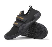 ZHENSI Zapatos De Peso Muerto, Zapatos De Levantamiento De Pesas En Cuclillas Hombres Mujeres Zapatos De Entrenamiento Cruzado Descalzos para Gimnasio En Interiores,Negro,46 EU