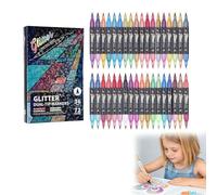 ZHENWO Glitter Effect Brush Markers, Glitter Pens,24/48/72/96 Colors Outline Markers Metallic For Cards, Diy Crafts, Writing, Adults Coloring, Art Supplies (72 colors)
