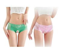 ZHER-LU Damen Unterwäsche Ohne Rundungseinsätze Nahtlose Hipster Bikini-BHS Sexy Unterwäsche (FR/ES, Letras, XXL, Regular, Ros Verde)