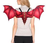 ZHER-LU Disfraz de dragón, alas de capa de dragón para adultos, accesorio de cosplay de Mardi Gras para adultos (rojo)
