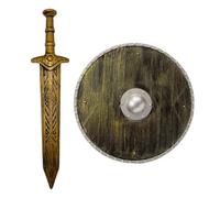ZHER-LU Espada y escudo de plástico espartano de combate y espada, accesorio de disfraz de caballero medieval, disfraz de Halloween, cosplay