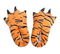 ZHER-LU Pantuflas de Peluche con Diseño de Garra de Animal, Calzado Unisex de Peluche Suave para Disfraz, Pantuflas de Animal con Diseño de Garra, Tigre, 40 EU Larga