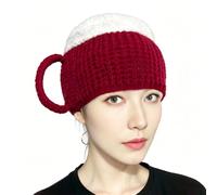 ZHER-LU Sombrero de cerveza, sombrero de punto divertido para hombres y mujeres, regalos novedosos para los amantes de la cerveza, cumpleaños, Navidad, Halloween (rojo)