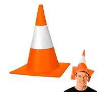 ZHER-LU Traffic Cone Disguise Hat Orange Traffic Cone Hat Unisex Halloween Disguise Accesorio