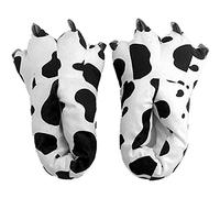 ZHER-LU Zapatillas de Garra de Peluche de Animal, Calzado Unisex de Disfraz, Zapatillas de Felpa Suave para Casa, Zapatos de Garra de Disfraz de Animal, vaca, 38.5 EU