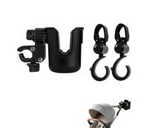 ZHERIKAH Portavasos para Cochecito, Accesorios para Cochecitos de Bebé, Sujetavasos para Silla de Paseo, con 2 Gancho, Universal Soporte para Bebidas, para Silla de Ruedas, Bicicletas, Carrito Bebe