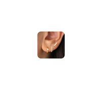 ZHESHY 3 Pares Pendientes Plata 925/Oro Set Mujer 14K Oro Plata Aros Pequeños Pendientes de Botón Colgantes Zirconia Hipoalergénicos Pendientes Dorados para Múltiples Piercings Mujeres Chicas