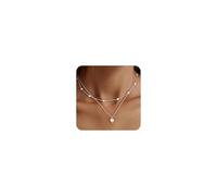 ZHESHY Collar De Perlas Para Mujer Oro 14k Cadena De Plata Colgantes Perlas Collares Gargantilla Regalo Bodas Novias Dama De Honor Niña Joyería Antialérgica Ajustable 4mm-8mm Perlas