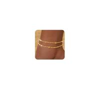 ZHESHY Pulseras Tobilleras Plata Dorado para Mujeres Multicapa Tobillera 18 Quilates con Corazón Cruz Cuentas Ajustable Impermeable Moda Joyería Tobilleras Verano Playa para Mujeres y Niñas Regalos