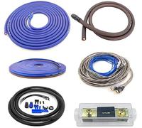 Zhevrax Kit completo de cableado de amplificador OFC de calibre 4 100% cobre | True Spec 4 AWG (calibre de cable americano) para instalación de amplificador de subwoofer de audio de automóvil (incluye