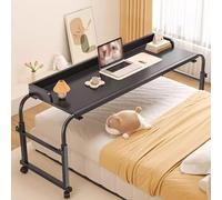 ZHFASDS - Escritorio sobre la cama con altura ajustable de 65 a 95 cm, mesa médica con ruedas, mesa para computadora móvil con deflector de escritorio, bandeja de alimentos, mesa médica rodante (color