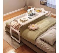 ZHFASDS - Estación de trabajo para computadora sobre cama, altura ajustable de 65 a 95 cm, altura y longitud ajustables con ruedas, bandeja de alimentos, diseño perezoso (color: negro)