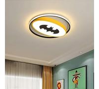 ZHFZKKL Lámpara de Techo LED Blanca para habitación de niños, Regulable, 3 Colores, lámpara de Techo Amarilla de Dibujos Animados para Dormitorio, diseño Moderno de Batman, lámpara Decorativa Redonda