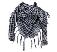 ZHGFXIN Bufanda Shemagh con patrón de pata de gallo, bufanda del desierto árabe, bufanda para el cuello, pañuelo cuadrado Keffiyeh con borlas de tela, blanco y negro, Talla única
