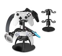 ZHGM Soporte universal de 2 niveles, soporte universal para auriculares para juegos compatible con Xbox PS5 PS4 Nintendo Switch Pro, soporte organizador de auriculares de aluminio, soporte para