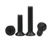 ZHGUIMING 10 Uds Mini pequeño acero al carbono negro M1 .2 .4 .6 .7 M2 .5 M3 M4 M5 Phillips tornillo de cabeza avellanada plana(20mm,M5 (10pcs))