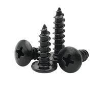 ZHGUIMING 100-10 Uds M2.3 .6 M3 M4 M5 M6 tornillos de madera cabeza redonda Phillips acero negro empotrado plana grande autorroscantes(35mm,M5 (20pcs))